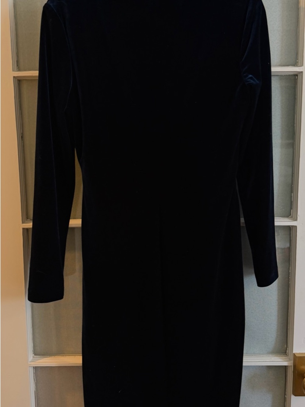 LAUREN Ralph Lauren Navy Velvet Long-Sleeve surplice Wrap Dress - dark blue - Picture 6 of 9